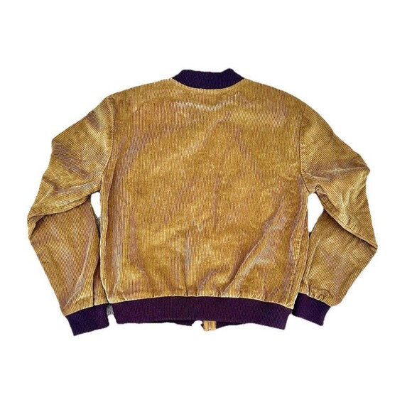 American Apparel Tan and Purple Bomber Jacket - Picture 2 of 3